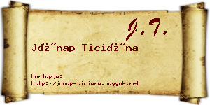 Jónap Ticiána névjegykártya